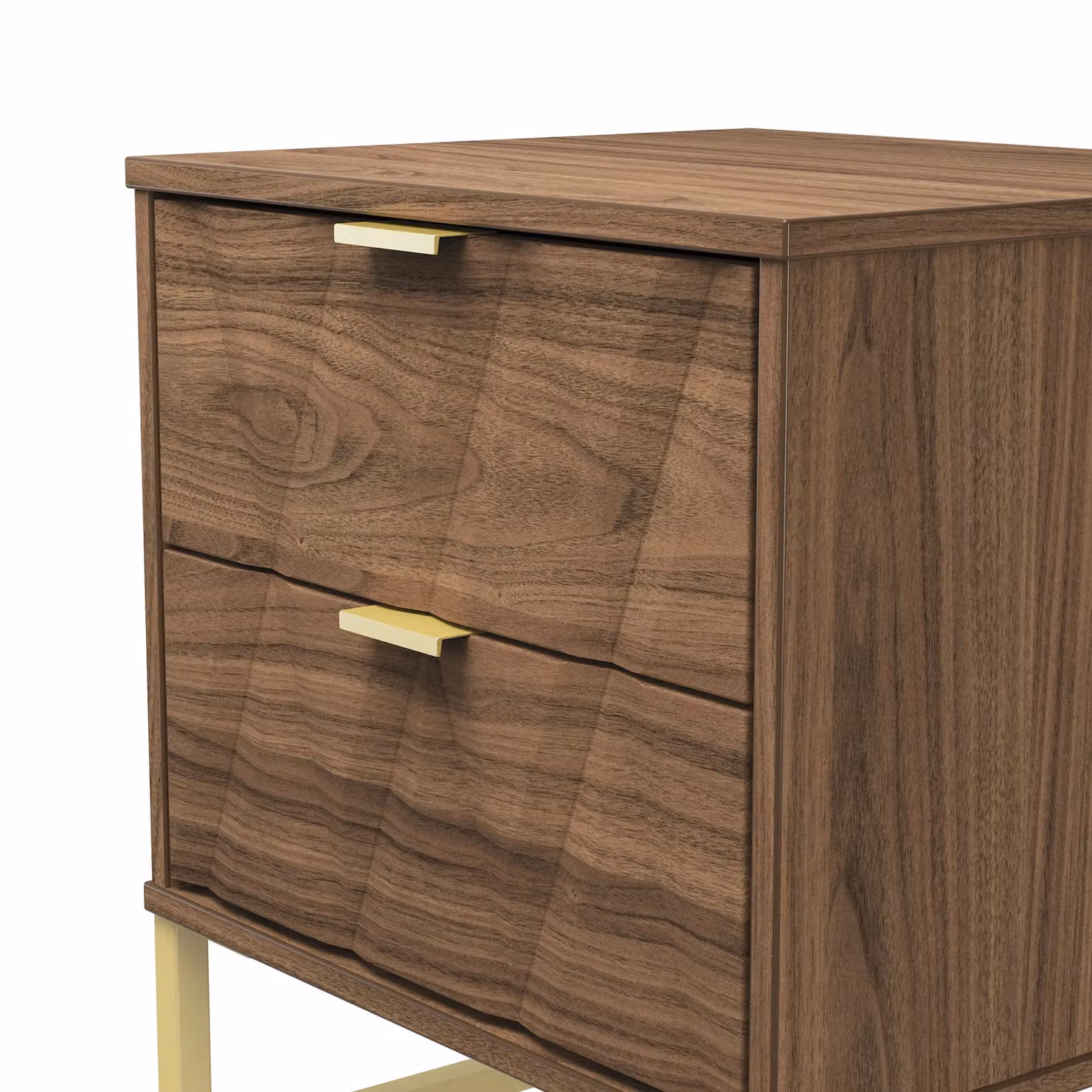 Ready Assembled 2 U Dallas 2 Drawer Bedside Cabinet in Walnut – 3