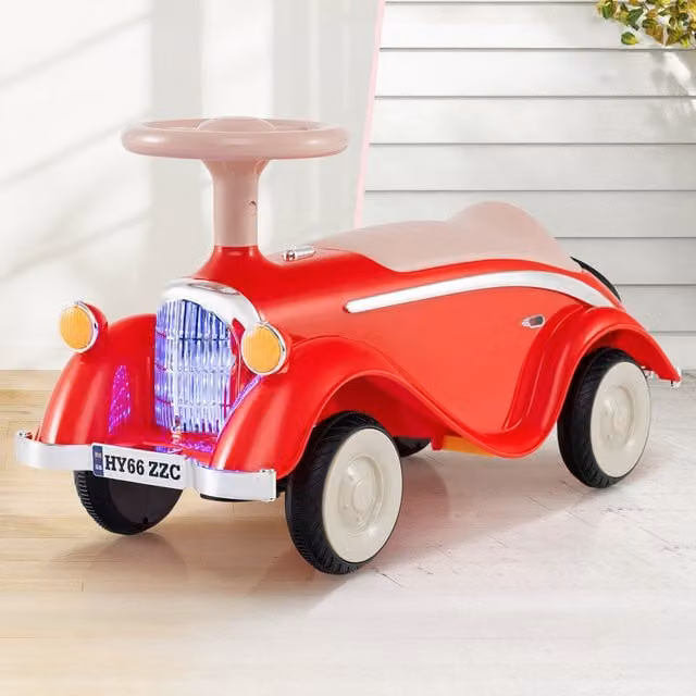 COSTWAY Red Battery Powered Ride On Car with Light and Sound Effects
