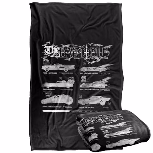 Warner Bros. Batman Batmobile Side Shots Super Soft Fleece Throw Blanket, Multicolour – 1