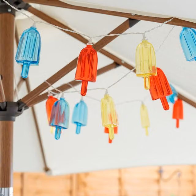 ValueLights Multicolour Ice Lolly Solar LED String Lights