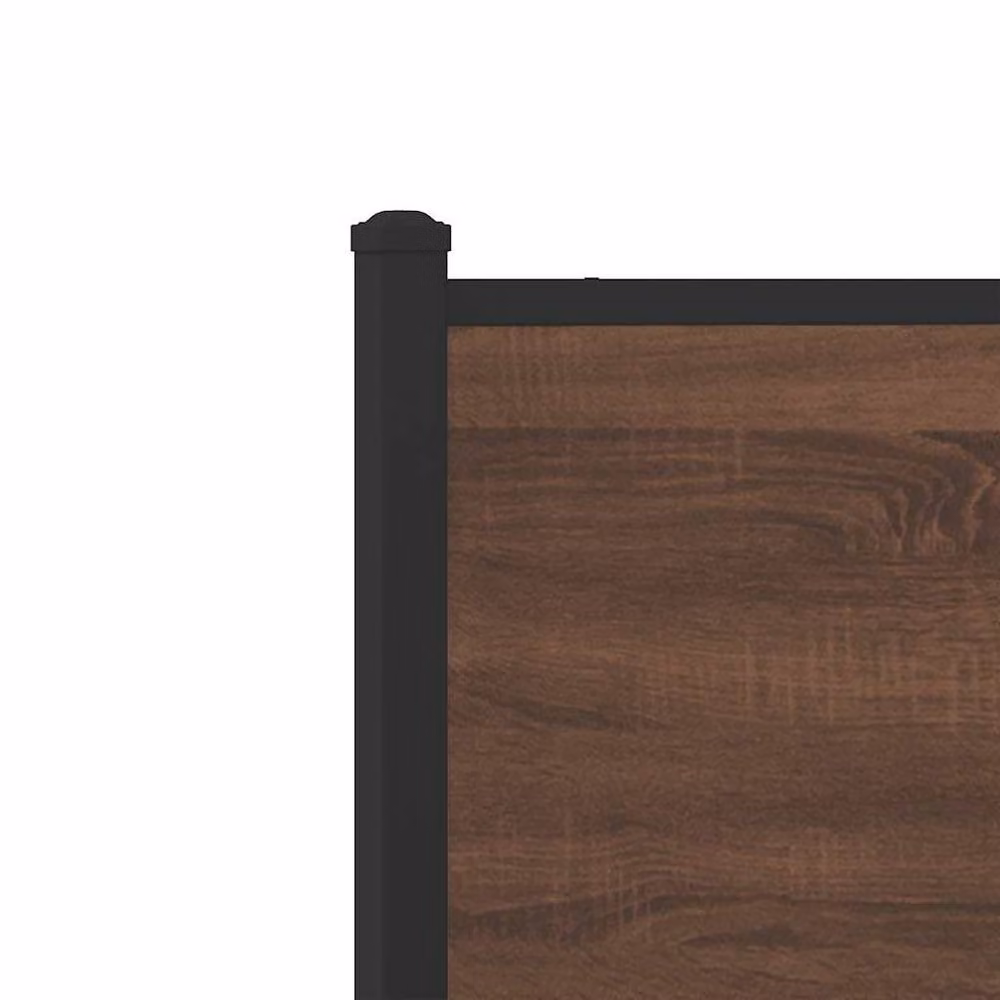 Berkfield Home Metal Bed Frame in Brown Oak, W/D/H: 80 x 200 cm – 7
