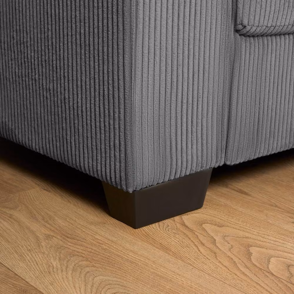 Bravich LTD Enzo Jumbo Corduroy Sofa in Grey with Adjustable Headrests and Removable Covers – 4