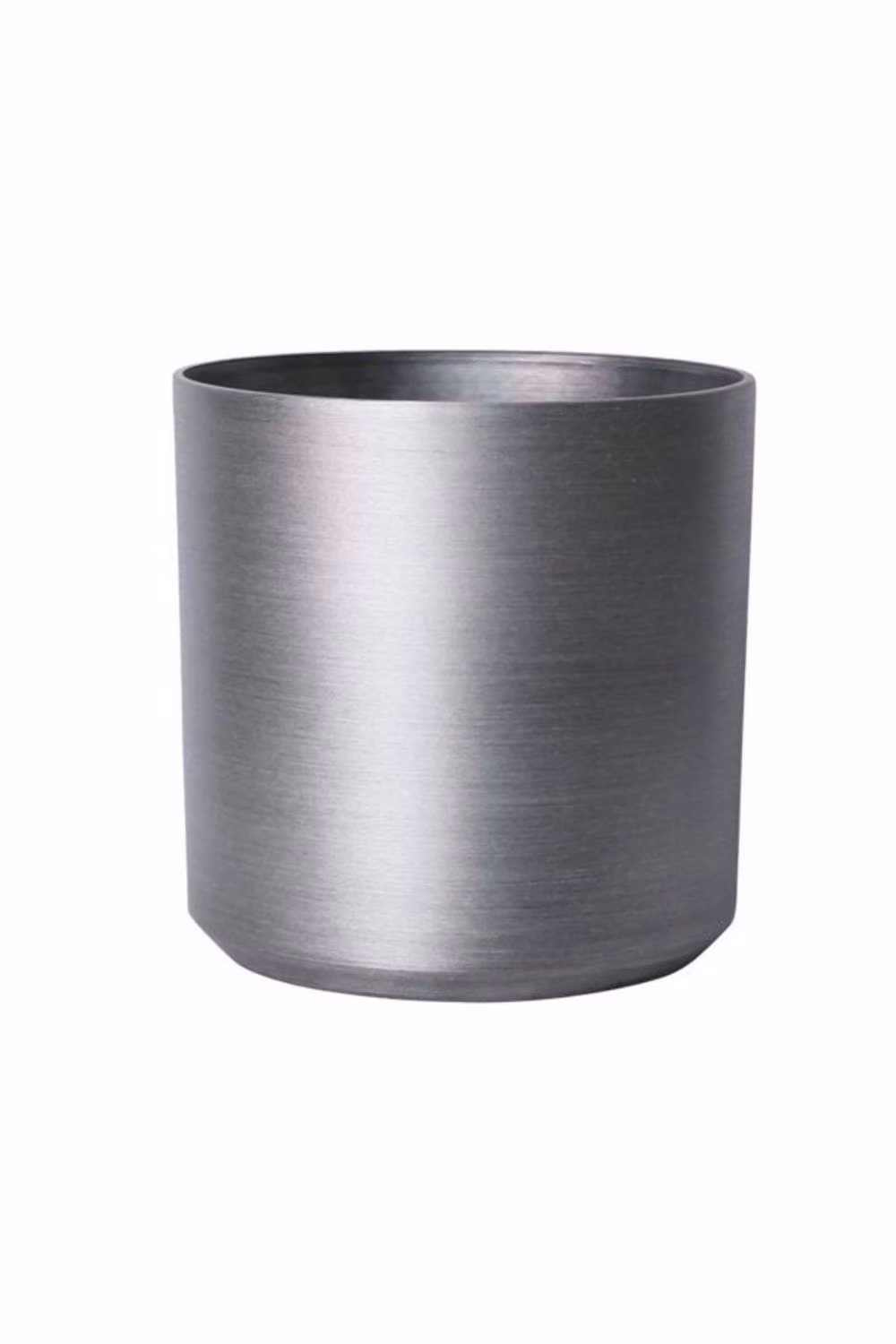 KDMD Brushed Steel Metallic Look Cylinder Planter, Silver, 28cm Diameter – 2