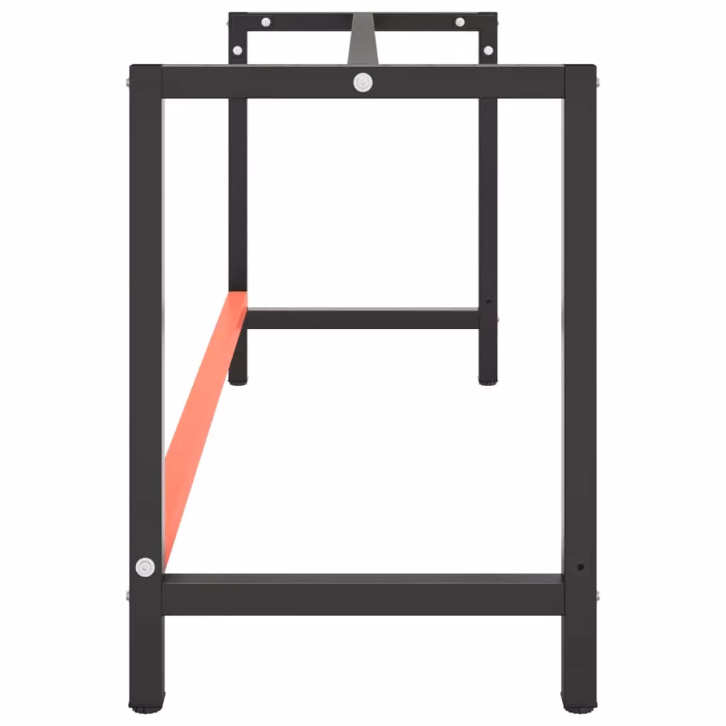 Berkfield Home Metal Work Bench Frame in Matte Black and Matte Red, W/D/H: 180 x 57 x 79 cm – 2