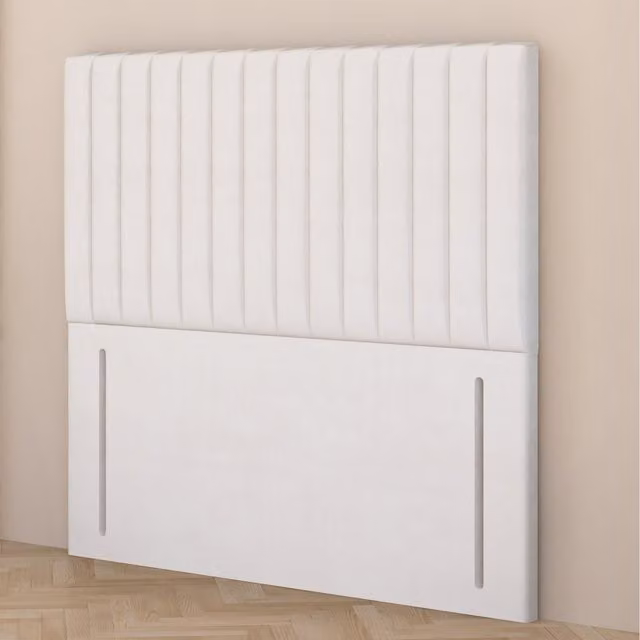 Somnior Beds Ltd Verona Velvet King Size Floor Standing Upholstered Headboard in White
