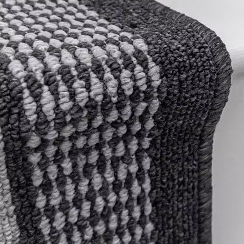 runrug Hardwearing Non-Slip Stair Runner Rug in Grey, W: 80 cm, L: 720 cm – 5