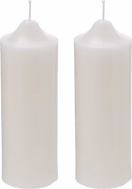 Komore Unscented White Pillar Candle Set of 2