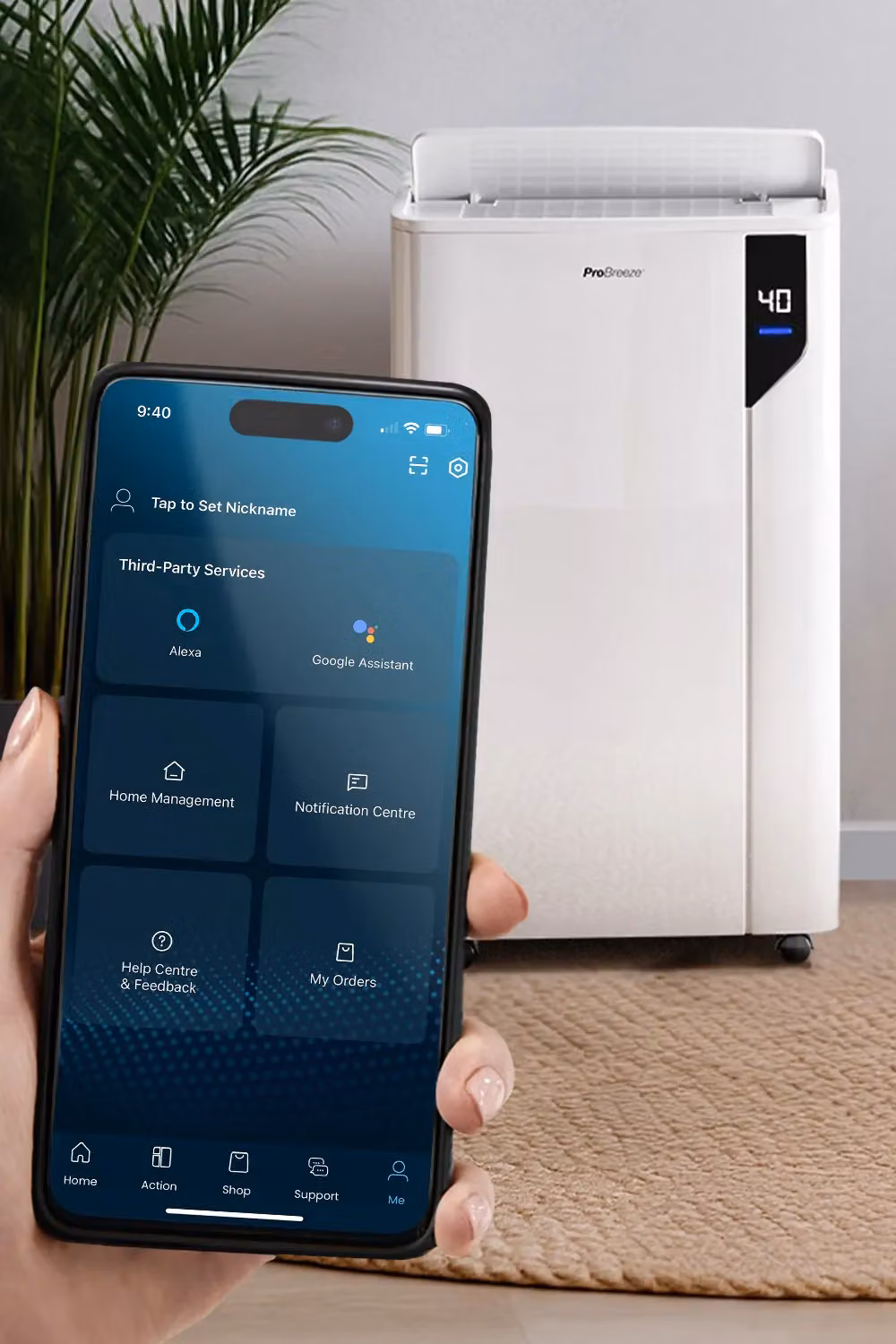 Pro Breeze 20L Smart Premium Dehumidifier with One-Click Laundry Mode and App Control in White – 2