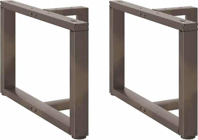Berkfield Home T-Shaped Coffee Table Legs, 2 Pieces, Black Steel, W: 60 cm, D: 25 cm, H: 42-43 cm