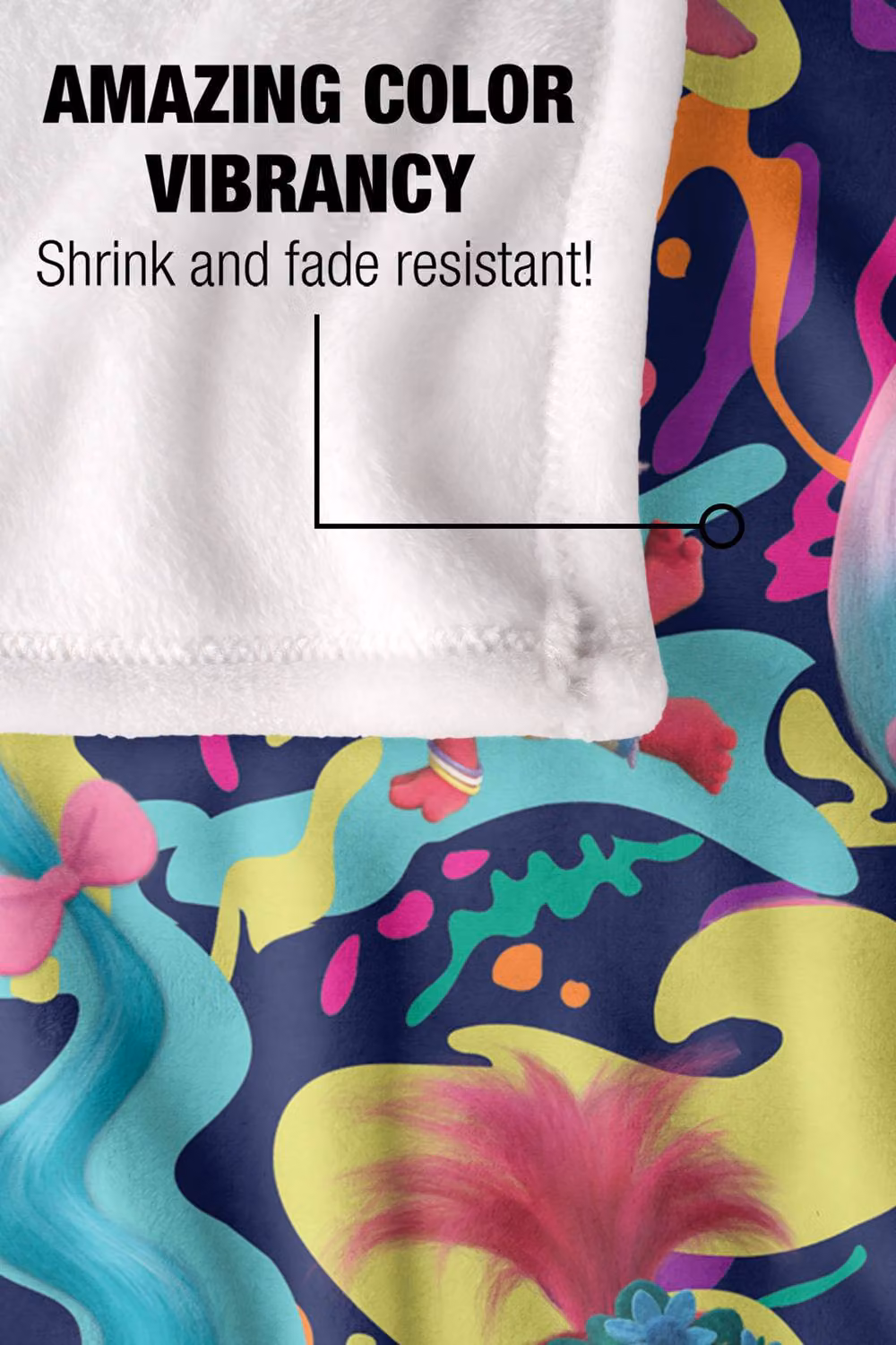 DreamWorks Trolls Super Soft Multicolour Throw Blanket, W: 152 cm, D: 127 cm – 4