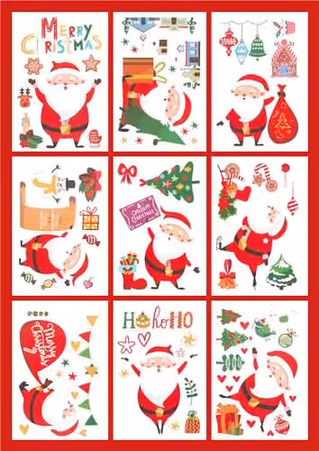 St Helens Home & Garden Xmas Haus Christmas and Festive Themed Adhesive Window Decoration Sticker Set, 120 Assorted Multicolour Pieces