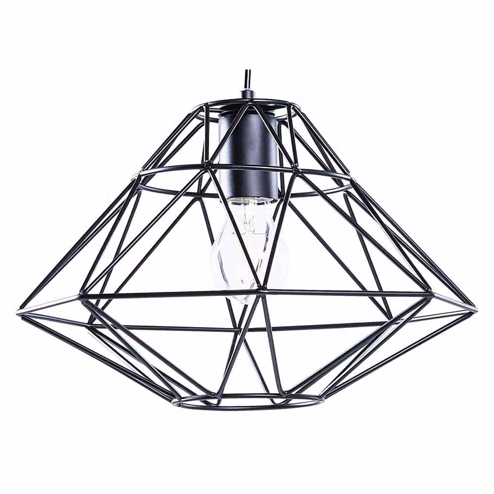 Wyld and Coco Black Geometric Cage Pendant Light – 2