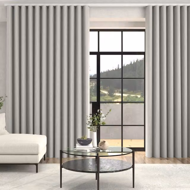 Terrys Nia Woven Stripe Made To Measure Blackout Curtains in Blue and Grey