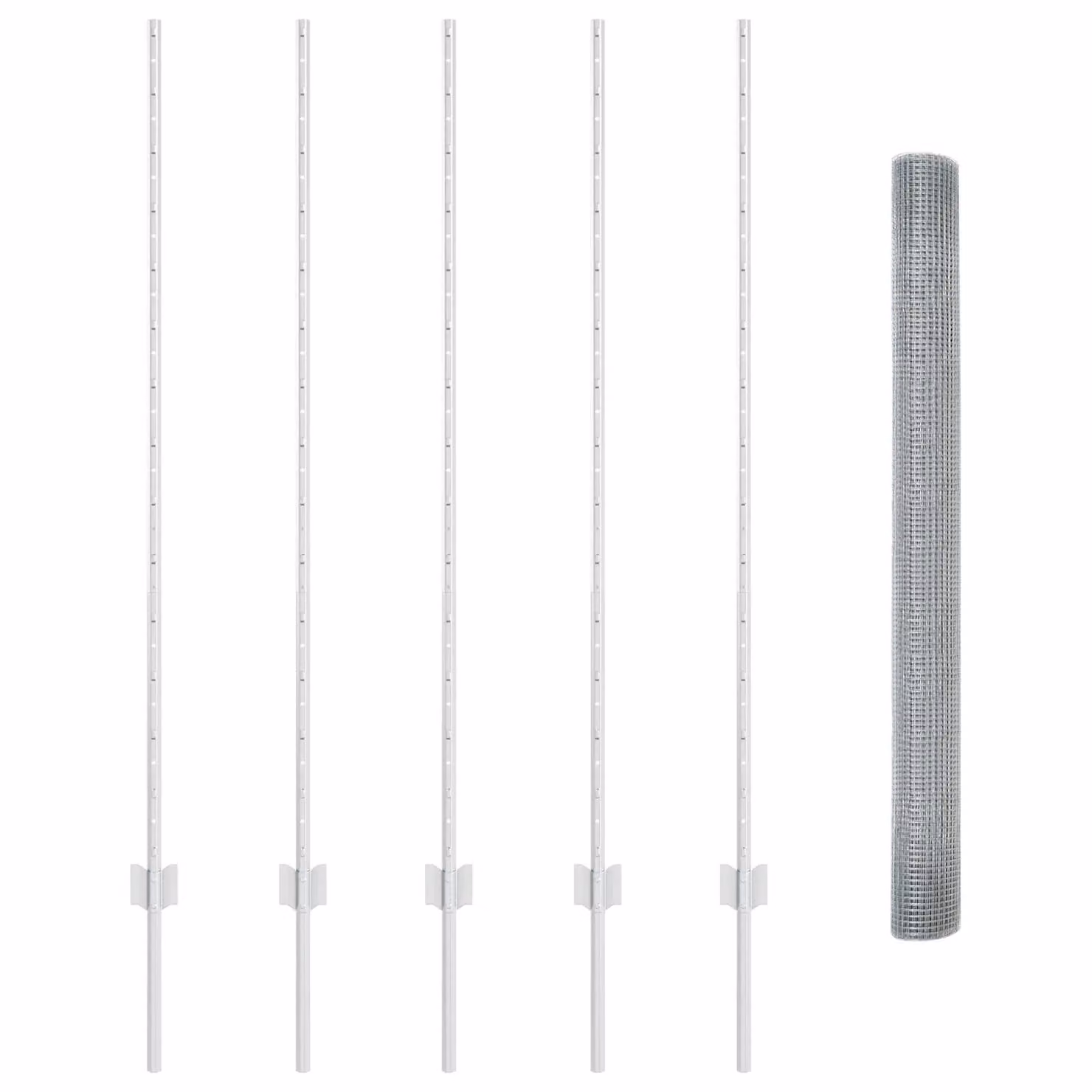 Berkfield Home Galvanised Steel Welded Wire Fence with 10 U-Profile Posts, Silver, W: 140 cm, L: 10 m – 2