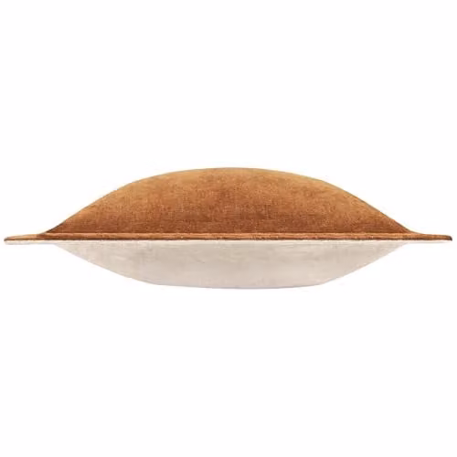 Riva Home Square Chenille and Velvet Cushion in Brown and Orange, W/D/H: 50 x 50 x 50 cm – 2