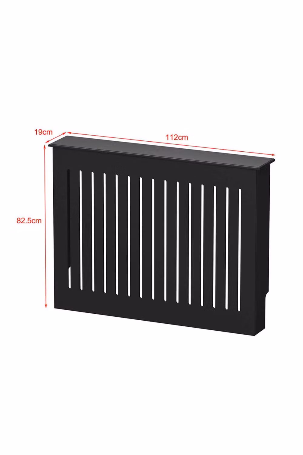 Home Source Loxley Medium Radiator Cover, Black MDF Wood, W/D/H: 112.0 x 19.0 x 82.0 cm – 4