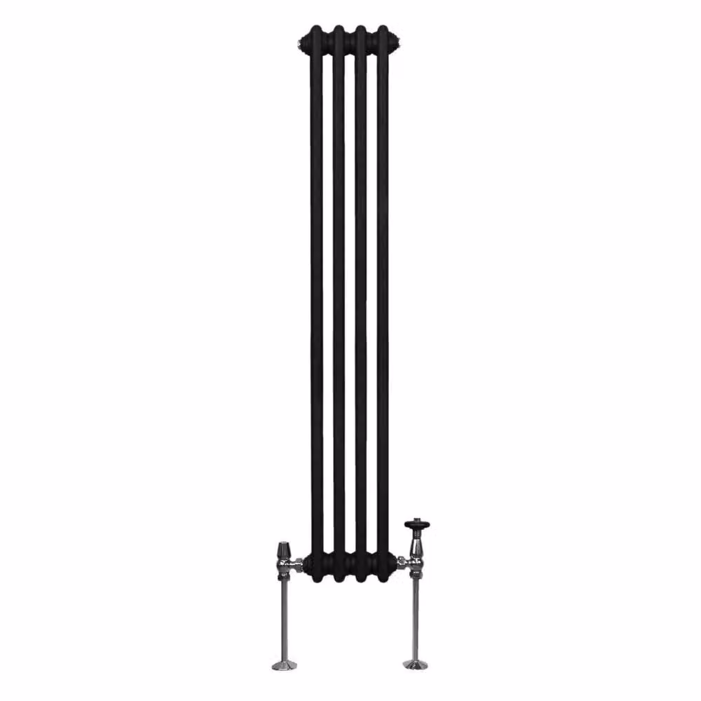 Monstershop Traditional 3 Column Steel Radiator, Black, H: 150 cm, W: 20.2 cm, D: 10 cm – 1