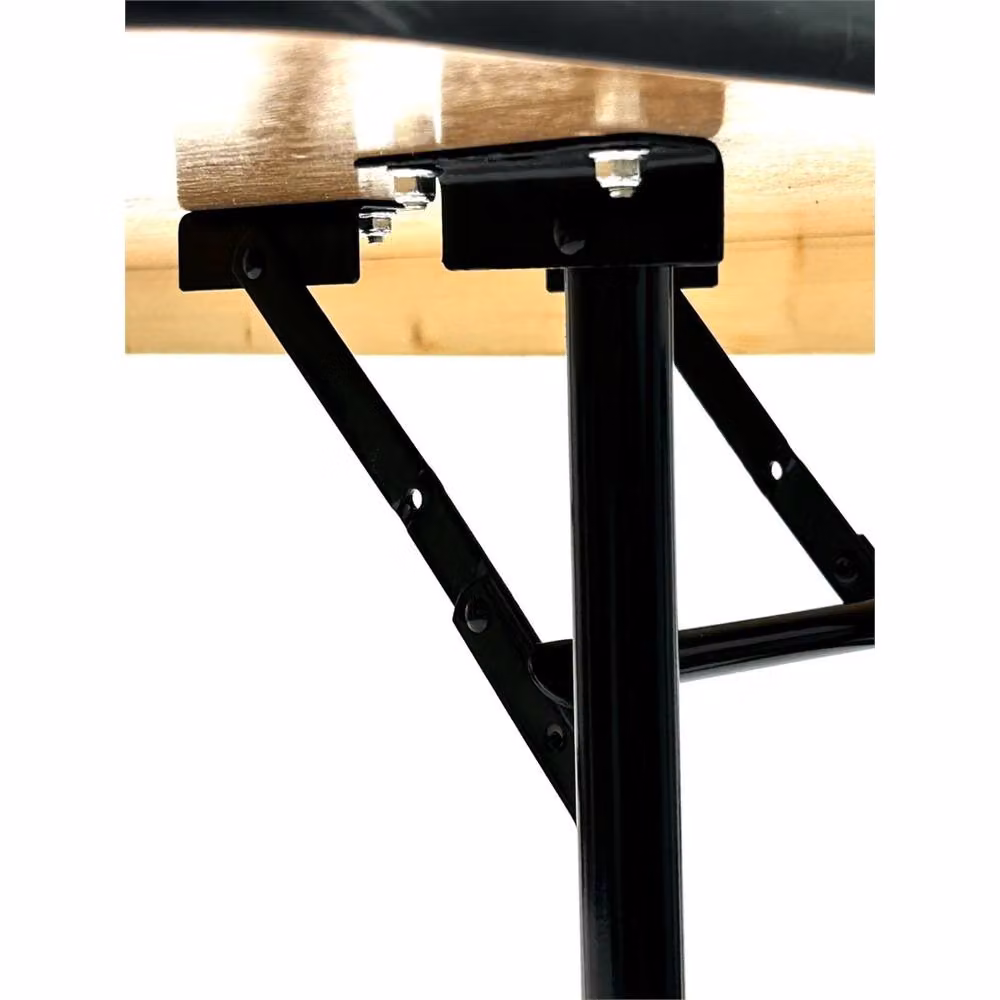 SPETLEK Brown Lacquered Wooden Trestle Table – 2