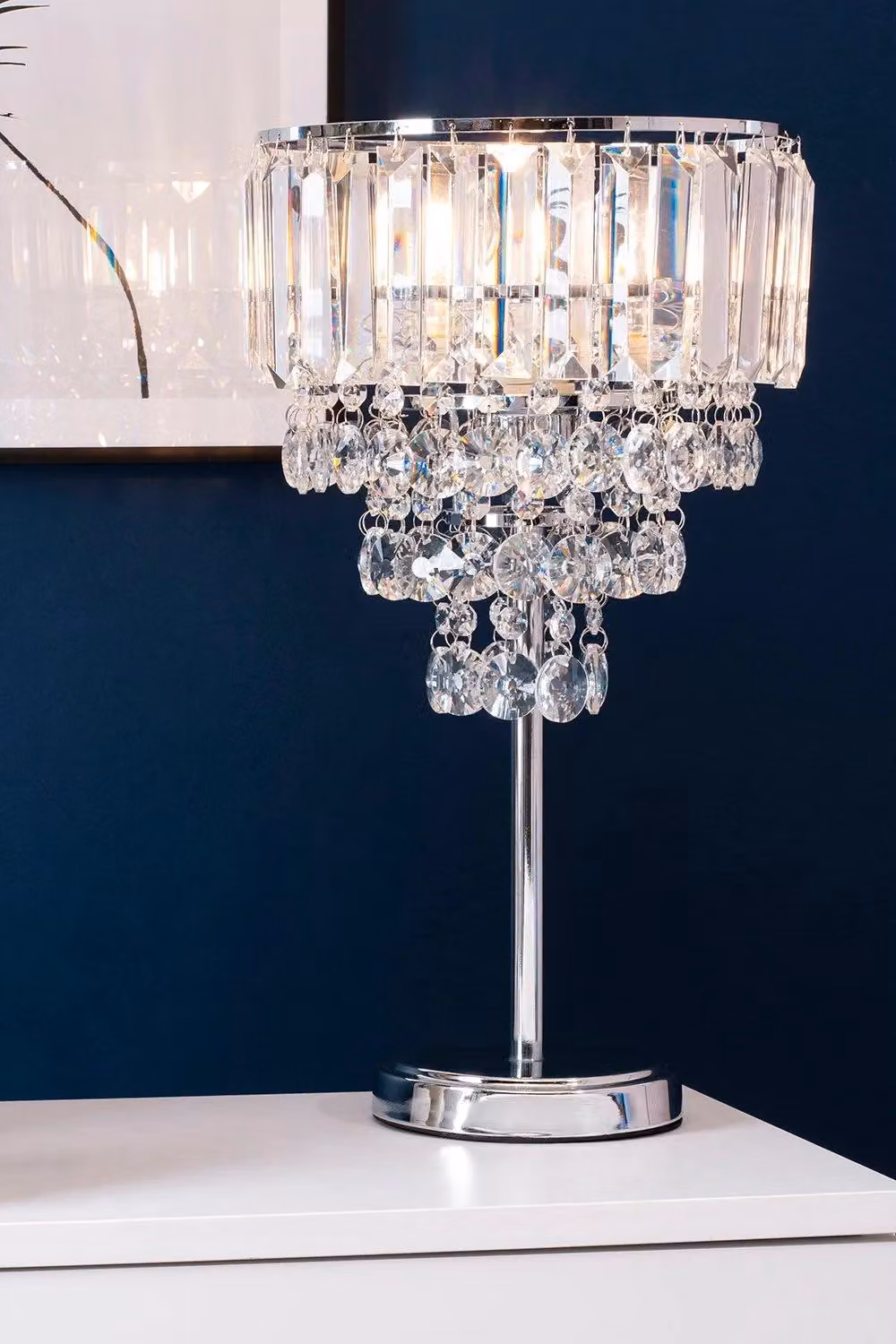 BHS Lighting Paladina Table Lamp in Silver and Crystal – 2