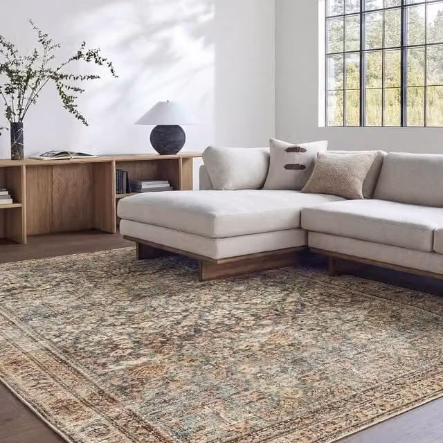 Livabliss Galey Alix Collins Avenue III Vintage Green and Brown Traditional Fringe Living Room Rug, W: 200 cm, D: 275 cm – 1