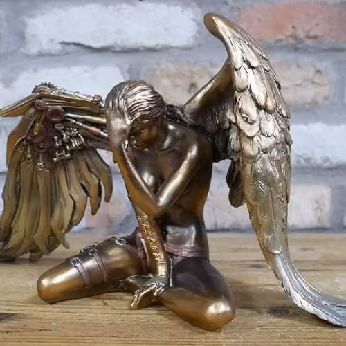 Gifts Direct 2 U Steampunk Golden Angel Ornament Industrial Tabletop Sculpture – 2