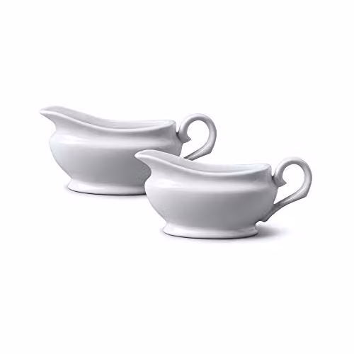 WM Bartleet & Sons 1750 Set of 2 White Porcelain Drip-Free Gravy and Sauce Boats, 90ml each – 1