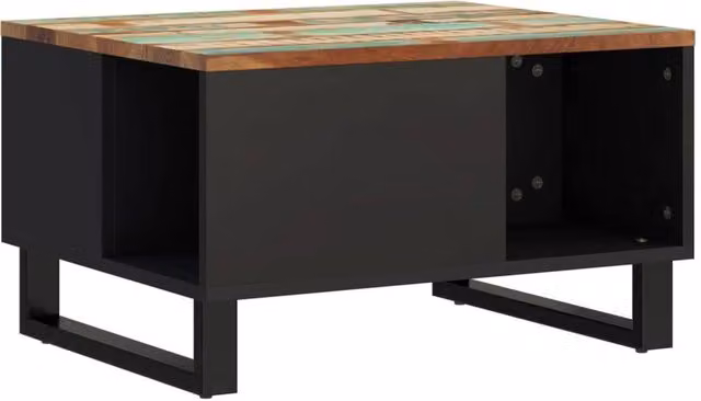 Berkfield Home Reclaimed Solid Wood Coffee Table, Multicolour, W: 60 cm, D: 50 cm, H: 35 cm