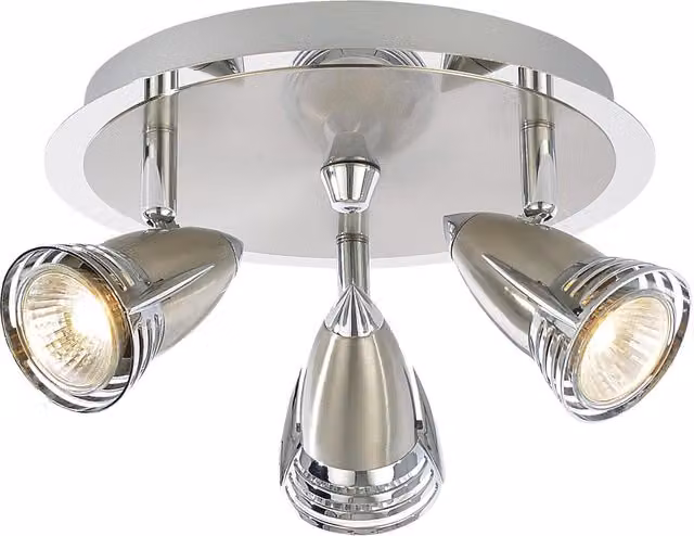 Litecraft Gemini 3 Light Adjustable Ceiling Spotlight Plate in Silver