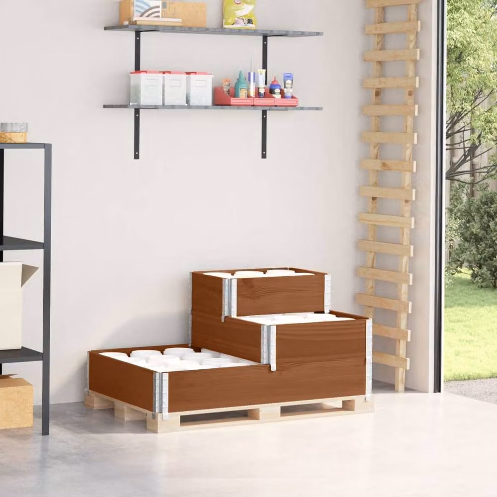 Berkfield Home 3-Tier Raised Bed in Brown Solid Wood Pine, W: 120 cm, D: 80 cm, H: 60.5 cm – 2