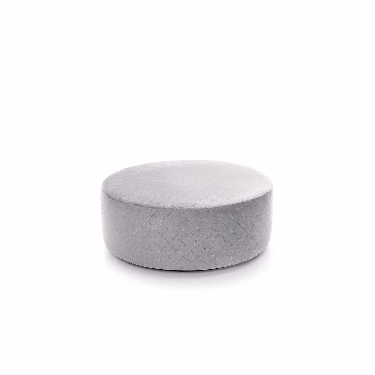 Abakus Direct Chicago Large Quilted Swivel Footstool in Light Grey Velvet – 2