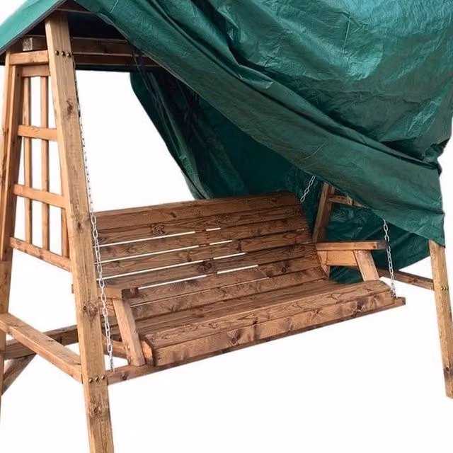 Charles Taylor Deluxe Fitted Three Seater Swing Cover in Green, W/D/H: 230 x 230 x 130 cm – 3