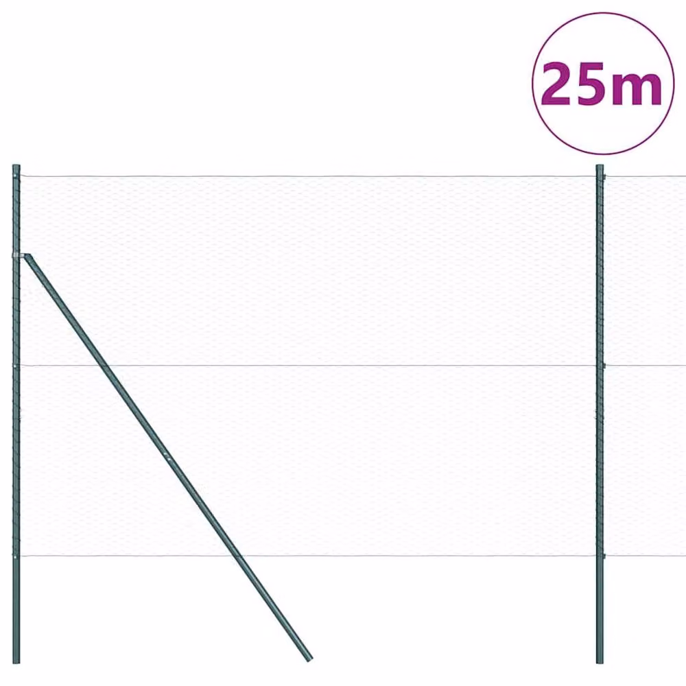 Berkfield Home Green Steel Hexagon Fence, H: 160 cm x L: 25 m – 3
