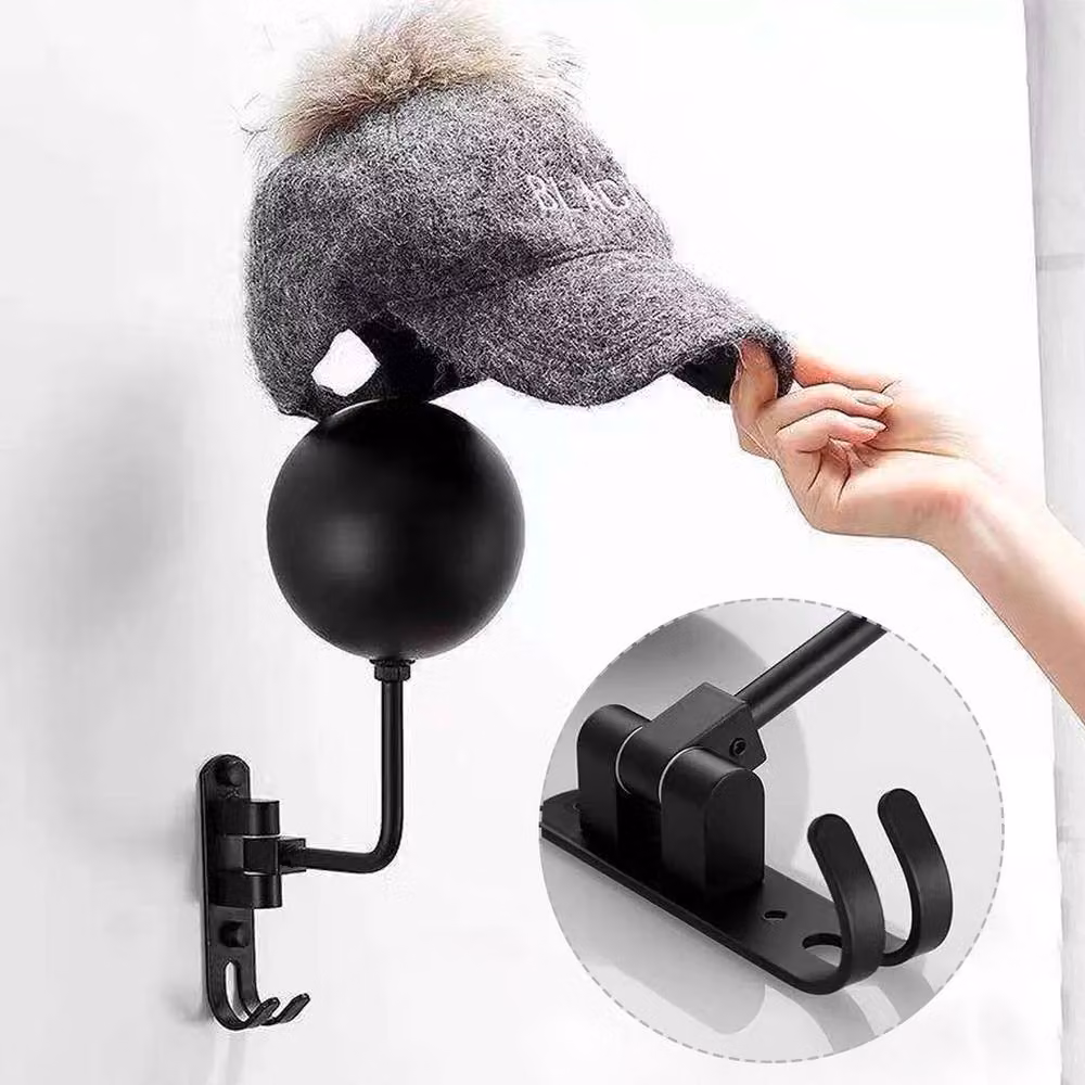 VOGREX Black Stainless Steel Wall Mounted Motorcycle Helmet Holder Hook – 2