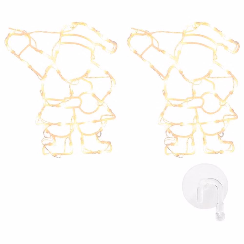 Berkfield Home Santa Silhouette Christmas Lights, 2 Pack, 35 LEDs, Warm White – 3