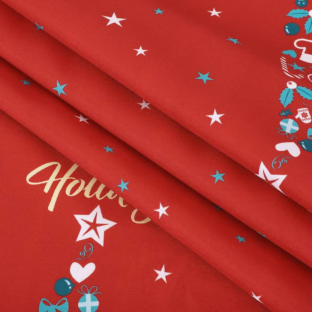 London Boutique Red Floral Christmas Square Tablecloth, Waterproof and Washable, W/D/H: 137.16 x 137.16 x 0 cm – 4