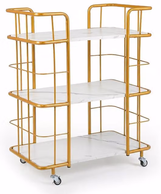Costway 3 Tier Rolling Buffet Serving Bar Cart in White