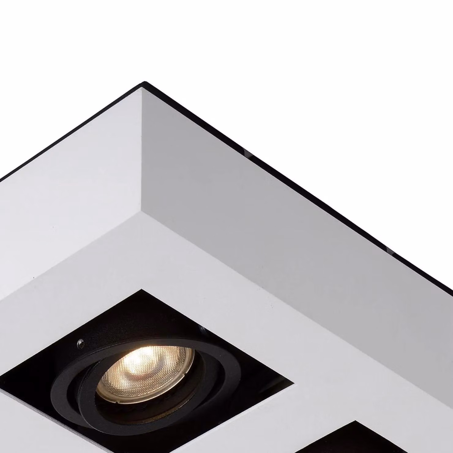 Lucide XIRAX Dimmable and Adjustable Square Indoor Ceiling Spotlight in White, GU10 – 2