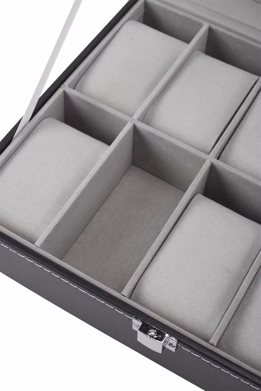 Garden Sanctuary Black Faux Leather Watch Case with 10 Slots, W/D/H: 25.5 x 20.0 x 8.0 cm – 6