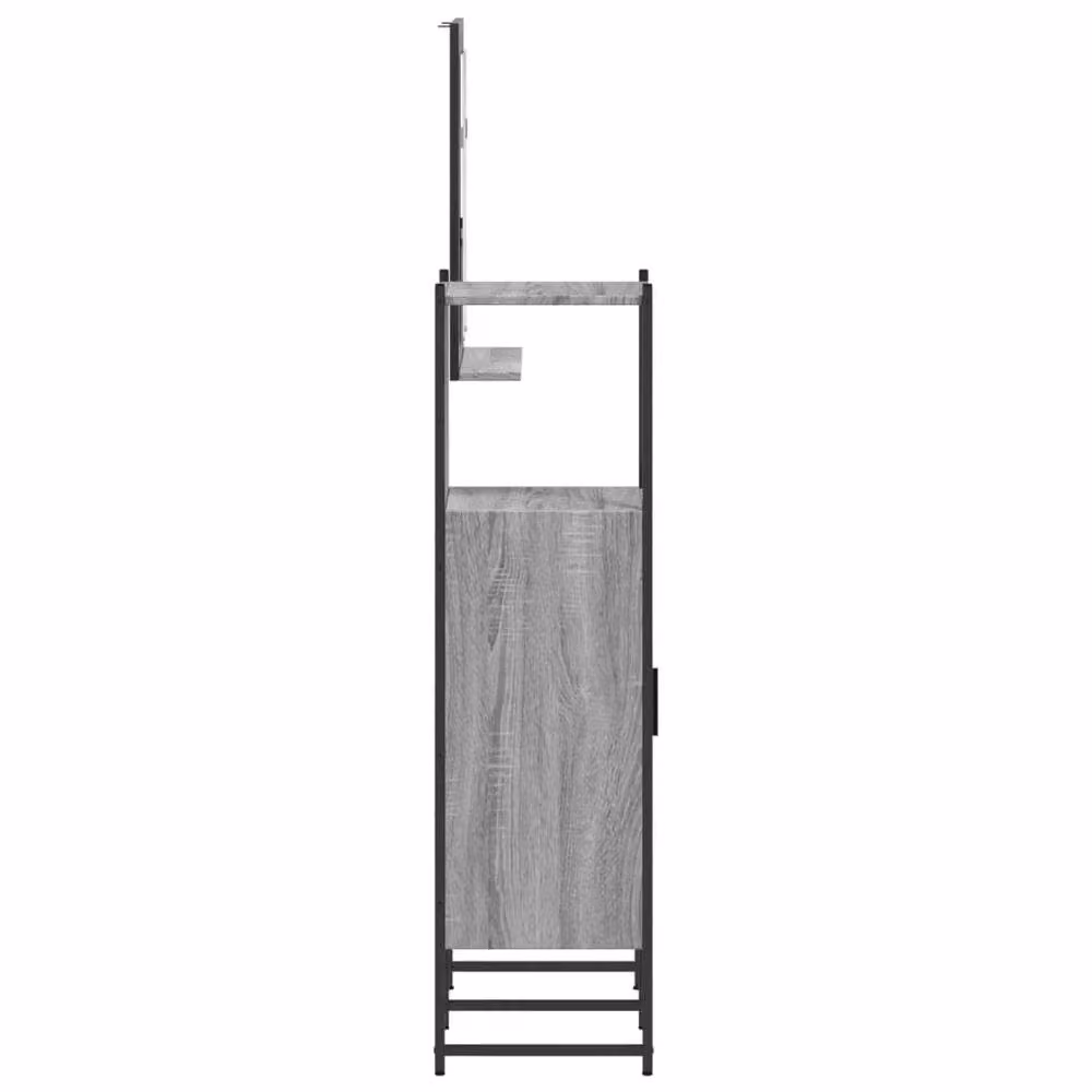 Berkfield Home 3 Piece Grey Wall Mounted Bathroom Cabinet Set in Matt Engineered Wood – 3