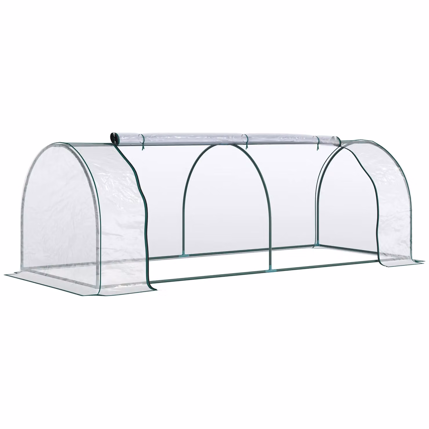 OUTSUNNY White Steel Frame Tunnel Greenhouse Outdoor Grow House W/D/H: 100 x 80 x 100 cm – 2