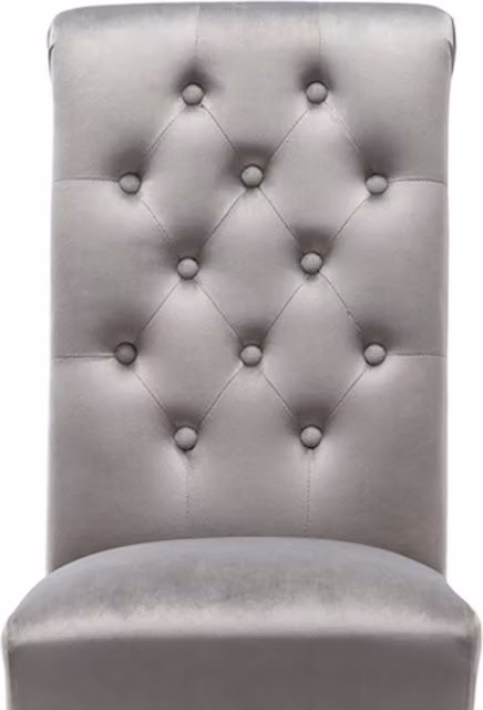 Modernique Viola Velvet Upholstered Chairs in Grey, Set of 2