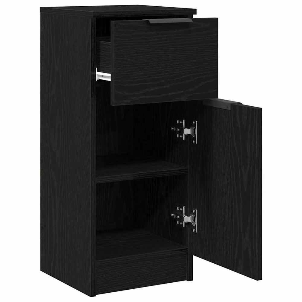 Berkfield Home Black Oak Sideboard, W/D/H: 30 x 30 x 70 cm – 4