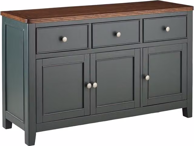 Queensbury Large Sideboard with Oak Top in Bottle Green