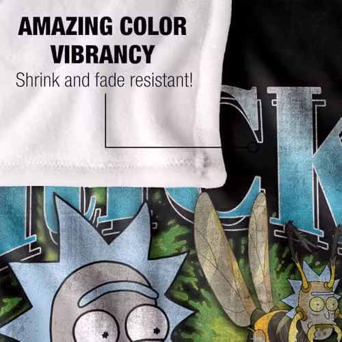 LOGOVISION Rick and Morty Rick Sanchez Homage Super Soft Fleece Throw Blanket, Multicolour, W: 91 cm, D: 147 cm – 3