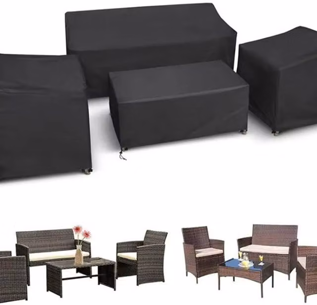 Lovii Waterproof Black Outdoor Garden Table Furniture Cover