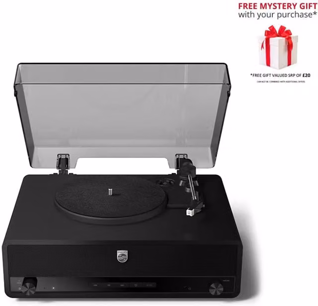 Philips TAV3000 The Stevie Bluetooth Belt Drive Turntable - Black