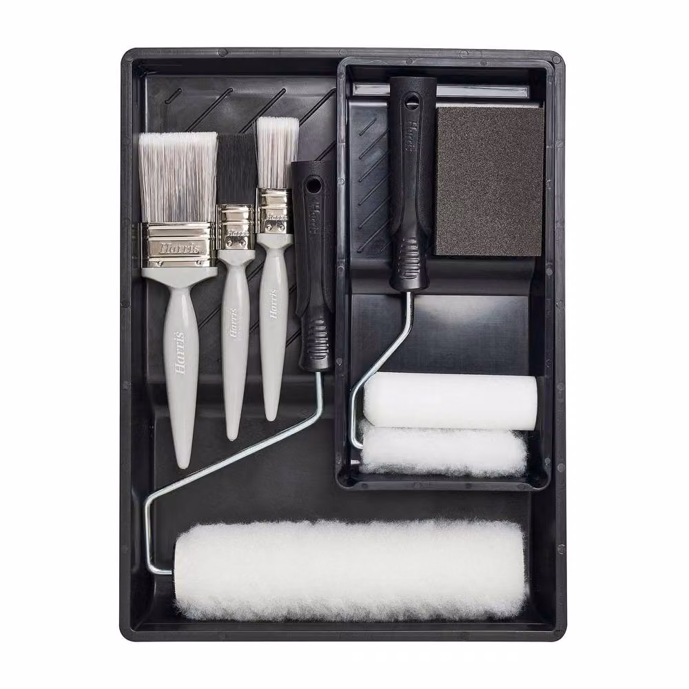 Harris Essentials 11-Piece Foam Paint Roller and Tray Set in Black – 3