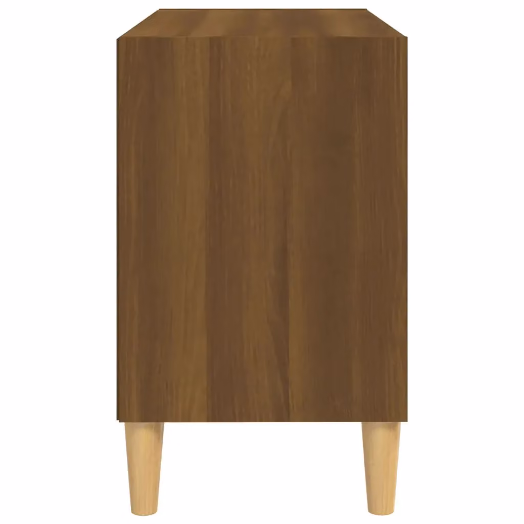 Berkfield Home Scandinavian TV Cabinet in Brown Oak with Solid Wood Legs W: 69.5 cm, D: 30 cm, H: 50 cm – 4
