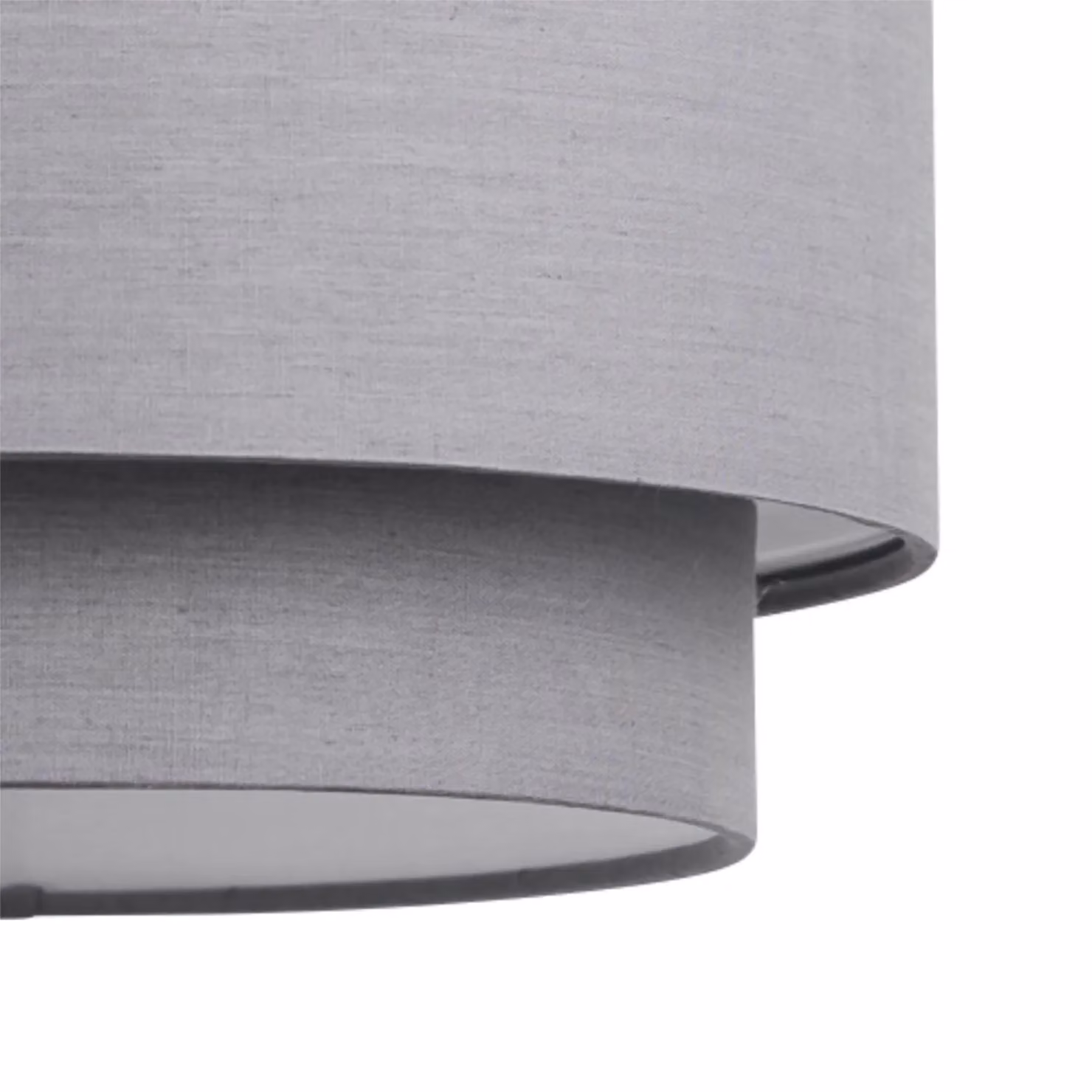 First Choice Lighting Modern Grey Fabric 2 Tier Cylinder Ceiling Light Shade – 2