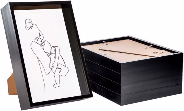 Nicola Spring Pack of 5 Black Rectangular 3D Shadow Box Photo Frames, W/H: 20 x 30 cm – 5